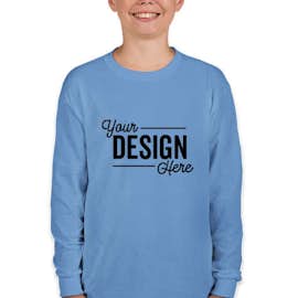 Gildan Youth 100% Cotton Long Sleeve T-shirt - Color: Carolina Blue