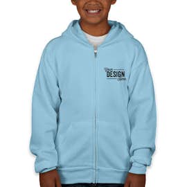 Hanes Youth EcoSmart 50/50 Zip Hoodie - Color: Light Blue
