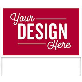 Full Color 22" x 14" Poster Yard Sign with Metal Frame - Color: Cardinal