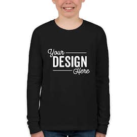 Bella + Canvas Youth Long Sleeve Jersey T-shirt - Color: Black