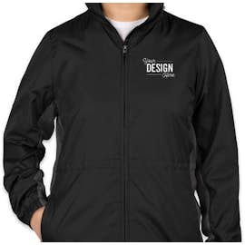 Port Authority Women's Core Colorblock Full Zip Jacket - Color: Black / Battleship Grey