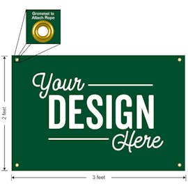 Full Color 3' x 2' Vinyl Banner - Color: Forest Green