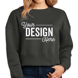 District Women’s Perfect Weight Cropped Crewneck Sweatshirt - Color: Charcoal
