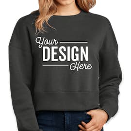 District Women’s Perfect Weight Cropped Crewneck Sweatshirt - Color: Charcoal
