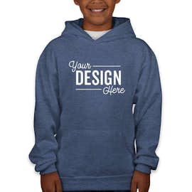 Hanes Youth EcoSmart 50/50 Pullover Hoodie - Color: Heather Navy