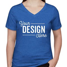 Bella + Canvas Women's Tri-Blend V-Neck T-shirt - Color: True Royal Triblend