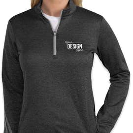 Adidas Women's Brushed Terry Heather Quarter Zip Pullover - Color: Black Heather / Mid Grey