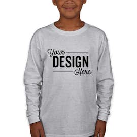 Gildan Youth Ultra Cotton Long Sleeve T-shirt - Color: Ash