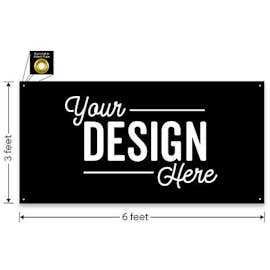 Full Color 6' x 3' Vinyl Banner - Color: Black