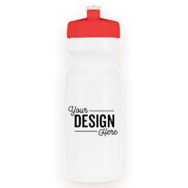 24 oz. Bike Water Bottle - Color: White / Red