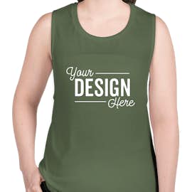 Bella + Canvas Women's Flowy Muscle Tank - Color: Military Green