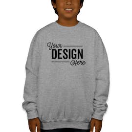 Canada - Gildan Youth Midweight 50/50 Crewneck Sweatshirt - Color: Sports Grey