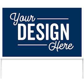 Full Color 22" x 14" Poster Yard Sign with Metal Frame - Color: Navy
