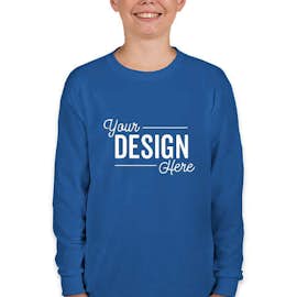 Gildan Youth 100% Cotton Long Sleeve T-shirt - Color: Royal