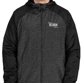 Sport-Tek Heather Raglan Hooded Full Zip Jacket - Color: Black Heather / Black