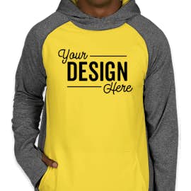 Augusta Colorblock Performance Pullover Hoodie - Color: Graphite Heather / Power Yellow