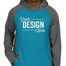 Augusta Colorblock Performance Pullover Hoodie - Color: Graphite Heather / Power Blue