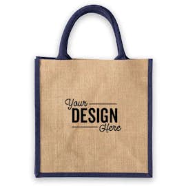 Medium Jute Tote - Color: Navy Blue