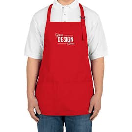Port Authority Stain Release Medium Length Apron - Screen Printed - Color: Red
