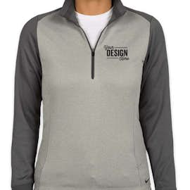 Nike Women's Dri-FIT Half Zip Performance Pullover - Color: Athletic Grey Heather / Dark Grey