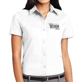 Port Authority Women's Short Sleeve Easy Care Shirt - Color: White/Light Stone
