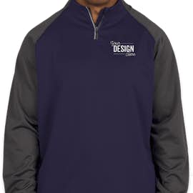 Augusta Reflective Quarter Zip Performance Shirt - Color: Slate / Navy