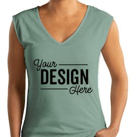 Next Level Women's Slim Fit Festival V-Neck Tank - Color: Stonewash Green