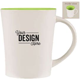 14 oz. Ceramic Two-Tone Citrus Mug - Color: White / Green