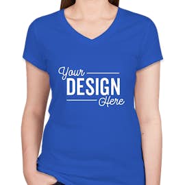 Bella + Canvas Women's Slim Fit Jersey V-Neck T-shirt - Color: True Royal