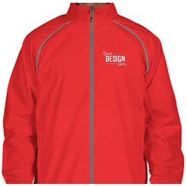 Elevate Egmont Packable Contrast Zipper Windbreaker - Color: Team Red / Steel Grey