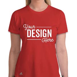 Adidas Women's Solid 100% Recycled UPF 50 Performance Shirt - Color: Power Red