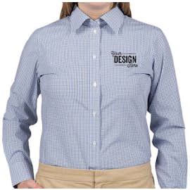 Devon & Jones Women's Gingham Dress Shirt - Color: French Blue