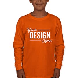 Gildan Youth Ultra Cotton Long Sleeve T-shirt - Color: Orange