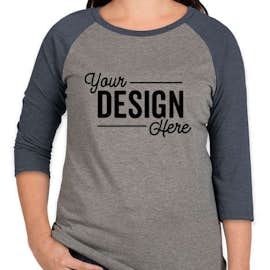 District Women's Tri-Blend Raglan T-shirt - Color: Navy Frost / Grey Frost