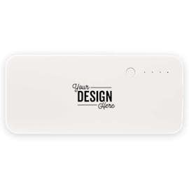 Three Port 10,000 mAh Power Bank - Color: White