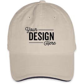 Bayside USA-Made Sandwich Bill Hat - Color: Stone / Navy