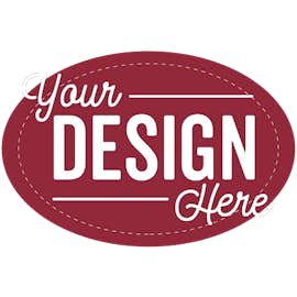 Full Color 3 in. x 2 in. Oval Vinyl Decal - Color: Maroon