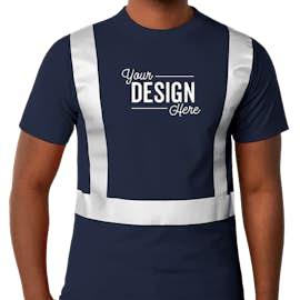 Bayside USA-Made Reflective 100% Cotton T-shirt - Color: Navy