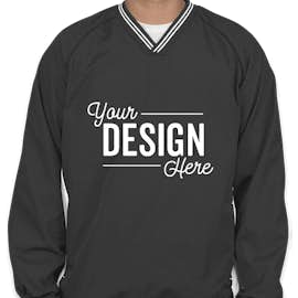 Sport-Tek Tipped V-Neck Windshirt - Color: Graphite Grey / White