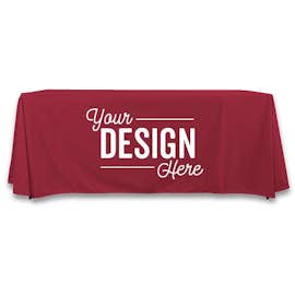 Full Color 8' Throw Tablecloth - Color: Maroon