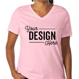 Bella + Canvas Women's Jersey V-Neck T-shirt - Color: Pink