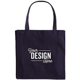 Large Gusseted Midweight 100% Cotton Canvas Tote - Color: Navy