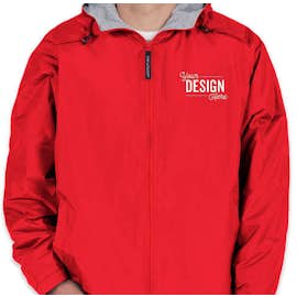 Port Authority Lined Hooded Team Jacket - Color: Red / Light Oxford