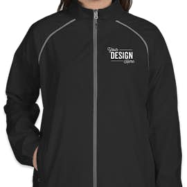 Elevate Women's Egmont Packable Contrast Zipper Windbreaker - Color: Black / Steel Grey