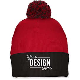 Sportsman Pom Pom Beanie - Color: Red / Black