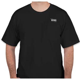 Bayside USA-Made 100% Cotton Pocket T-shirt - Color: Black