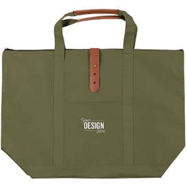 Large Mallard Zippered Tote - Color: Olive Green