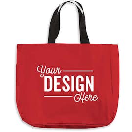 Port Authority Durable Side Pocket Poly Canvas Tote - Color: Red