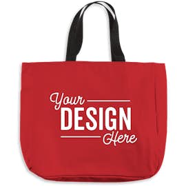 Port Authority Durable Side Pocket Poly Canvas Tote - Color: Red