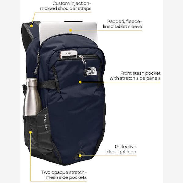 north face backpack 2024 The White Label Dual Unisex Dual Backpack for Unisex (BLK), black (BLK), Free Size Fashion it has a chest strap with a whistle buckle and a removable hip belt Fall Line Backpack North Face